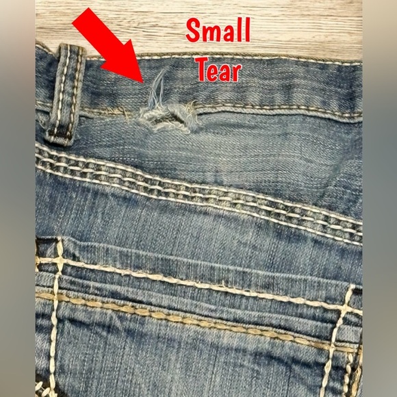 Buckle BKE Tyler Jeans Straight Leg Medium Wash Blue Denim Distressed Stretch33S - Picture 12 of 16